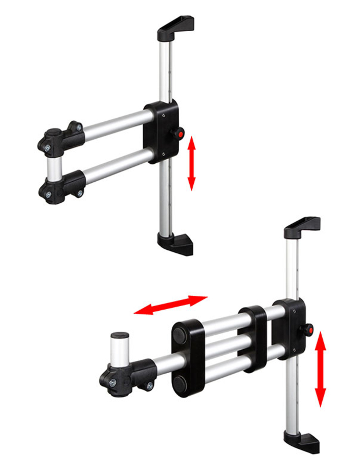 Height adjustable monitor support arms
