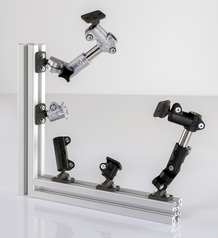 Seven new tube connectors with a size 18 integrated ball joint (three aluminium, four plastic) complete the RK Rose+Krieger product range
